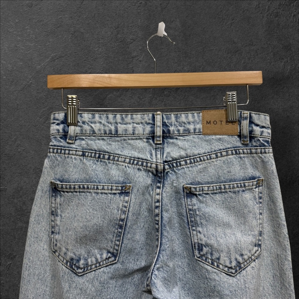 Motel Rocks Women Light Wash High Waisted Wide Leg Cotton  Jeans Size W24 L32 - Picture 8 of 16